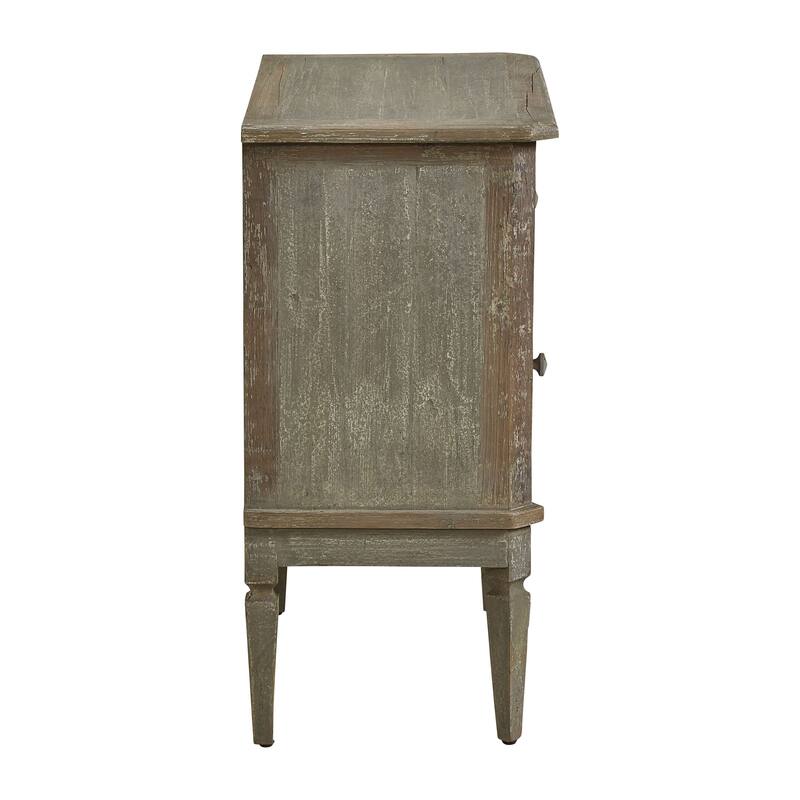 Thatchers Two Drawer Dresser in Distressed Gray with Grain Crest