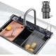 preview thumbnail 34 of 39, Lefton 304 Stainless Steel Waterfall Kitchen Sink Set with Pull-down Faucet KS2206 (Series) 29.5" x 18.25" (1/2 HP Garbage Disposal)