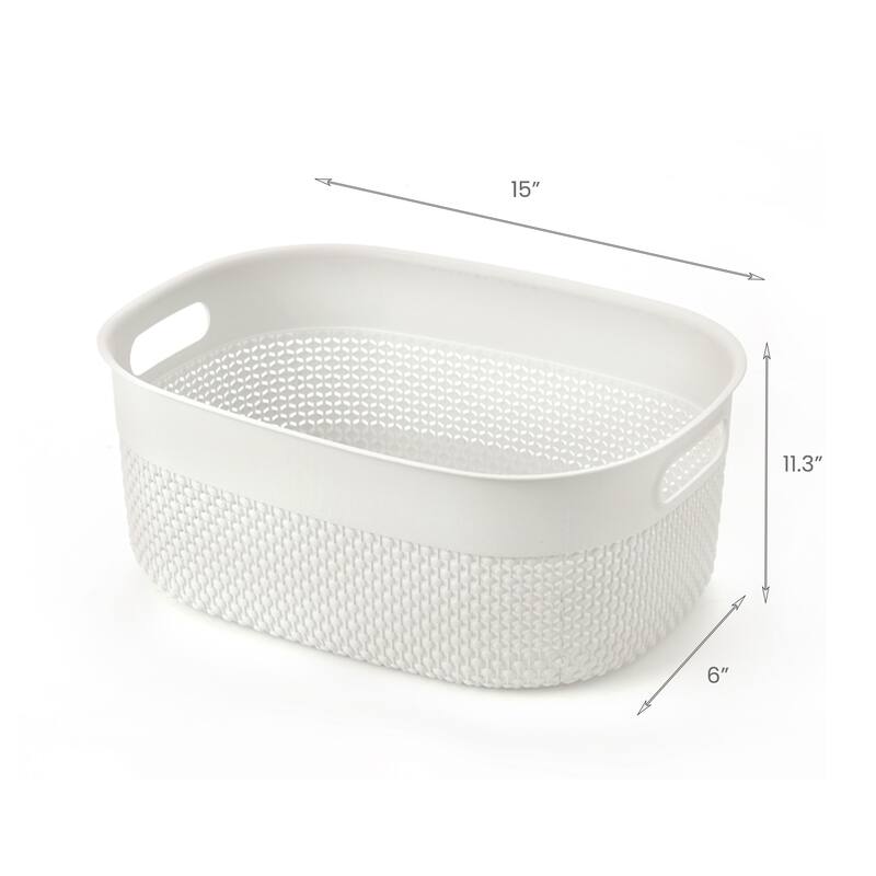 HANAMYA Storage Basket Organizer with Handle, Set of 4 - 13 Liter, Set of 4