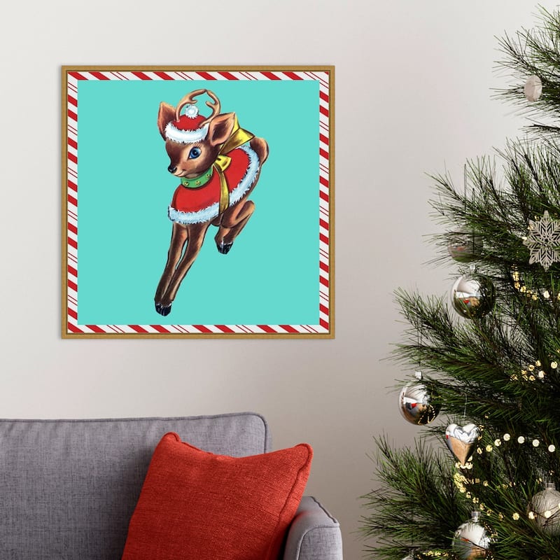 1955 Christmas III by Alicia Ludwig Framed Canvas Wall Art