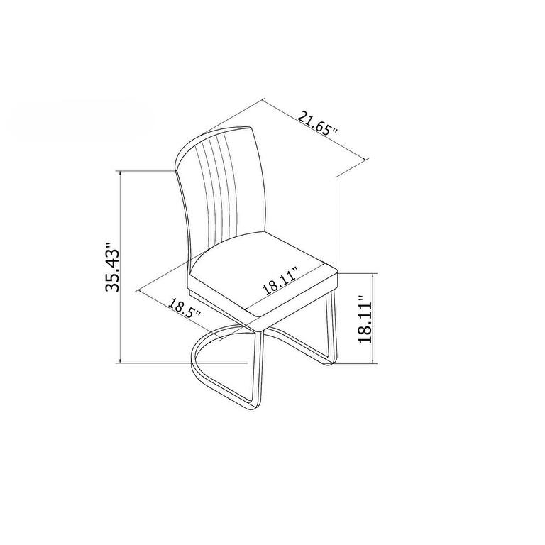 Somette Alisha Channel Back Cantilever Side Chair, Set of 4