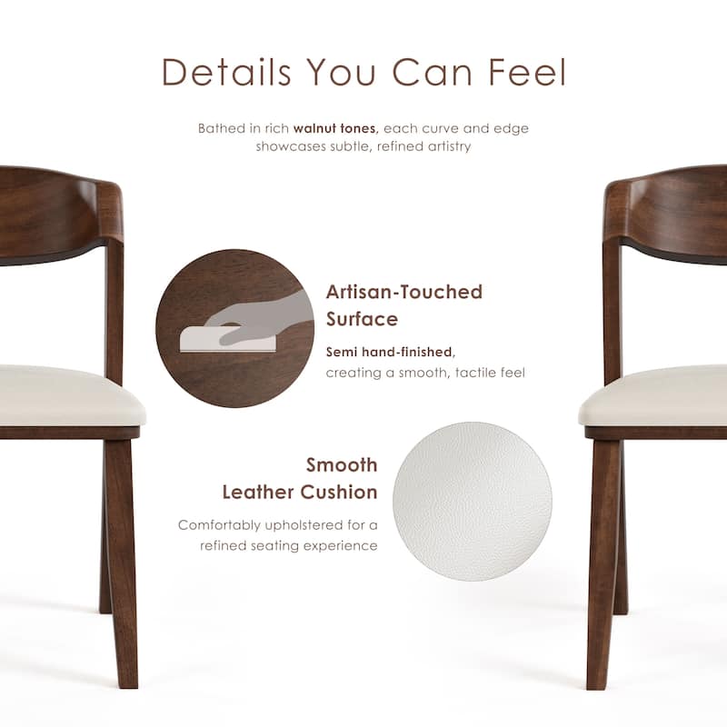 Furniture of America Abigail IV Mid-century Modern Handcrafted Solid Wood Dining Chairs (Set of 2)