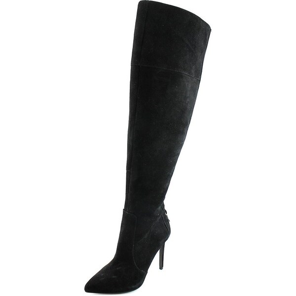 Jessica Simpson Parii Women Pointed Toe Suede Black Over the Knee Boot