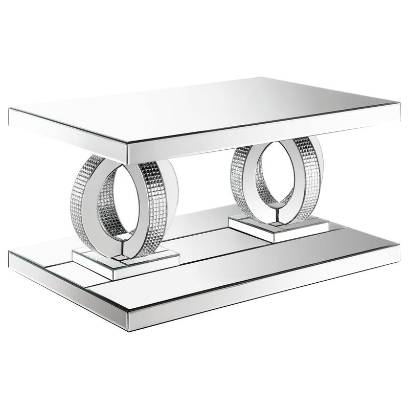 Breena Mirrored Coffee And End Table Set Silver