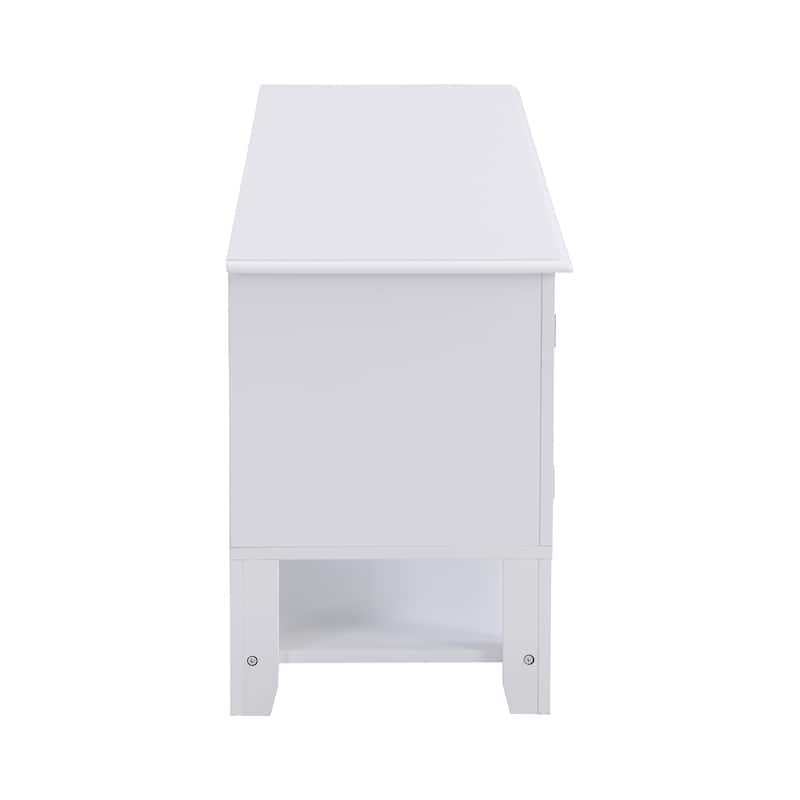 60-inch Mid-Century 2-Drawer TV Stand with 2 Doors and Shelf