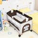 preview thumbnail 2 of 10, Costway Baby Crib Playpen Playard Foldable Bassinet Infant Bed Coffee