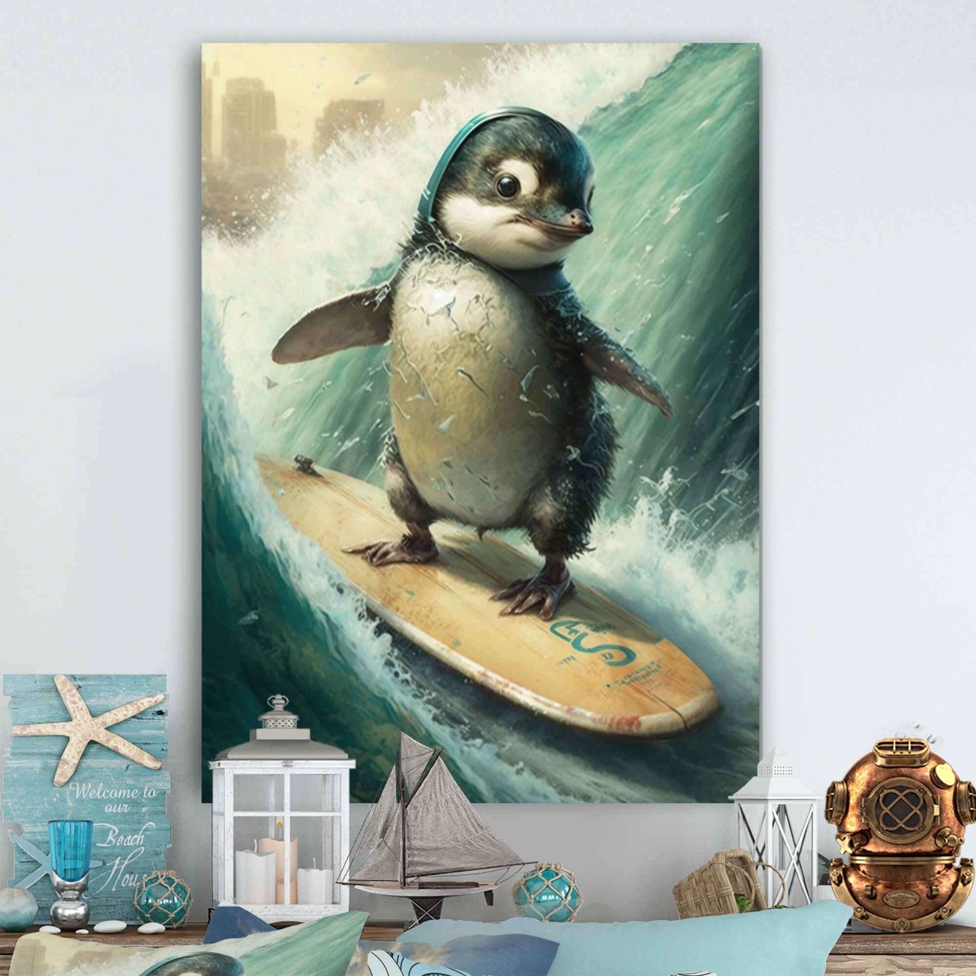 Designart-'Bird-Surfing-I'-