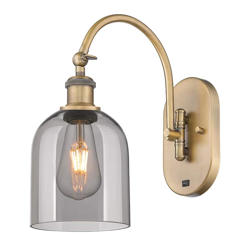 Innovations Lighting 518-1W-13-6 Bella Sconce Bella 13" Tall Wall - Brushed Brass / Light Smoke