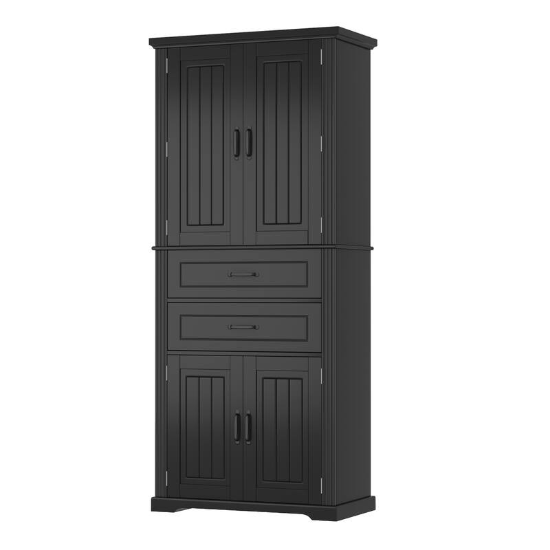 Classic Freestanding Storage Cabinet with Adjustable Shelves and Drawers