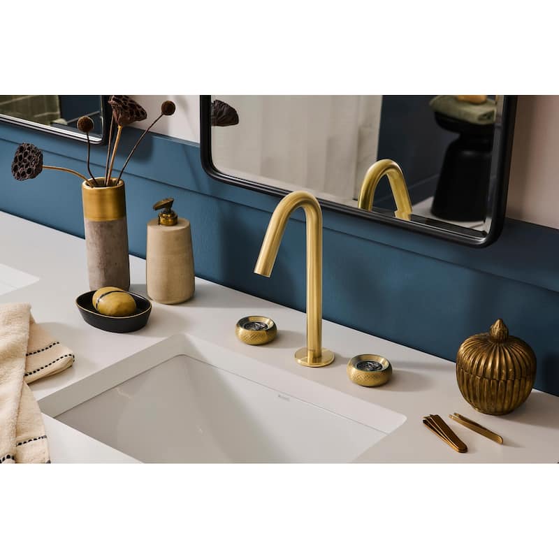 Ruvati Chrono Two Handle Watch Face Twist Bathroom Faucet in Brushed Gold- RVF5234SG - 7'6" x 9'6"