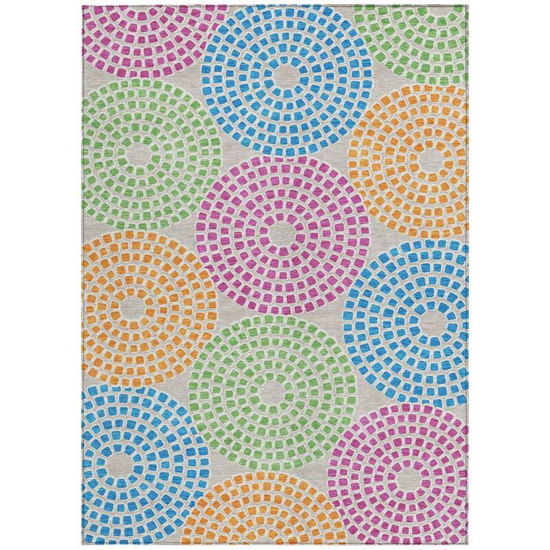 HomeRoots Geometric Transitional Rectangle Outdoor Rug