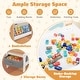 preview thumbnail 7 of 15, 4 in 1 Kids Activity Table and Chairs Set with Reversible Tabletop Included Bookshelves - 24" x 24" x 19"