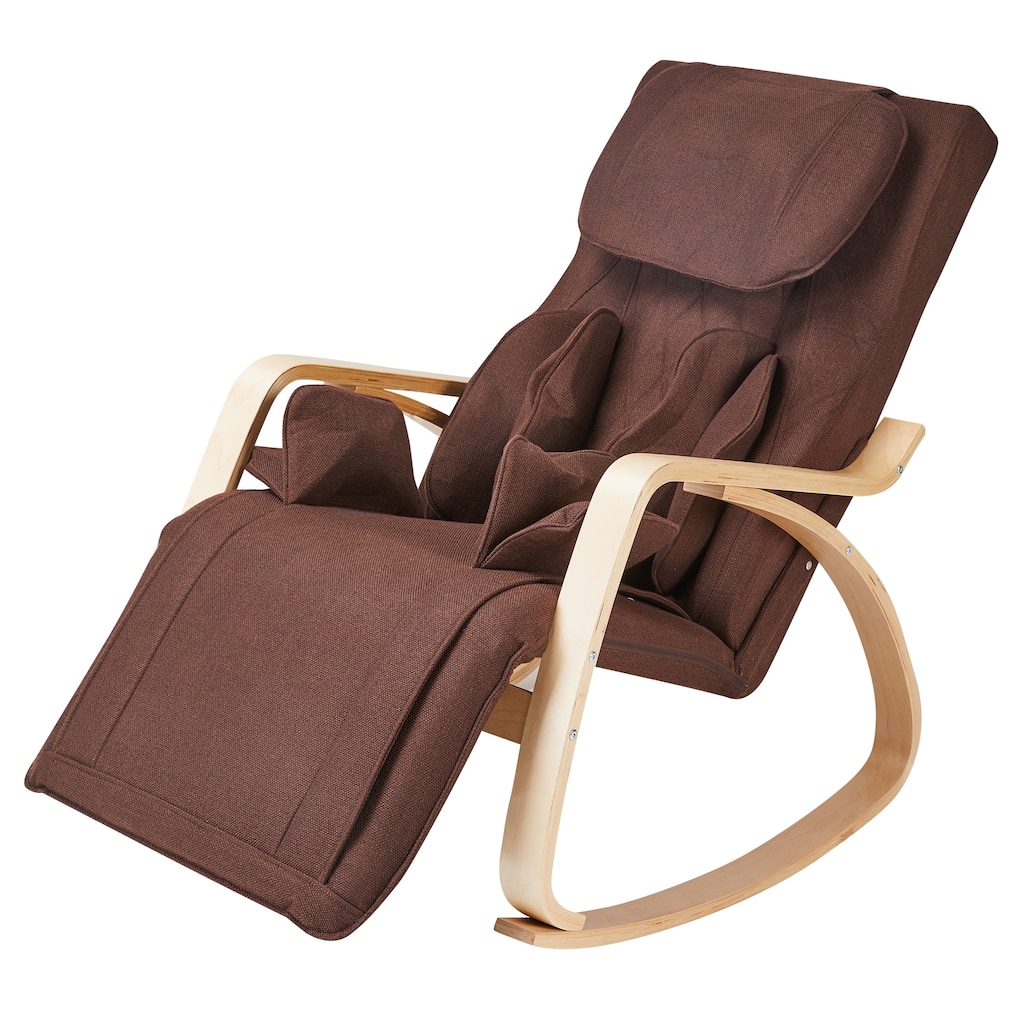 Full Body Massage Recliner Chair with Rocking and Heating, 5 Angle Adjustment, Airbag Hip Massage, Neck Kneading