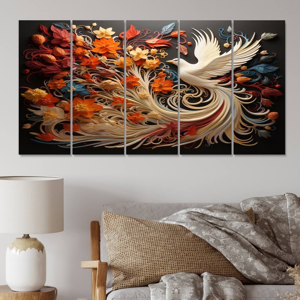 Designart "Christianity Pentecost Fire" Spiritual Multipanel Wall Art Living Room set