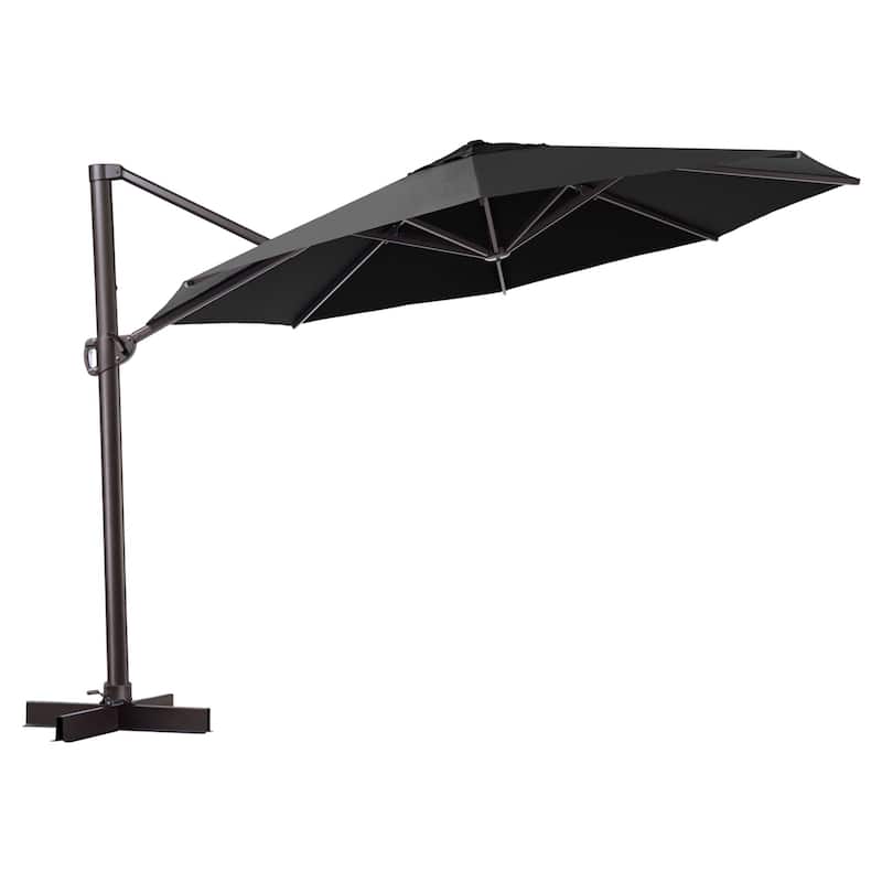 Pellebant Patio Cantilever Offset Umbrella 12 FT Round with No Base