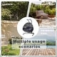 preview thumbnail 15 of 13, 2-Person Hanging Egg Swing Chair with Metal Stand Handcrafted Wicker Breathable Cushion
