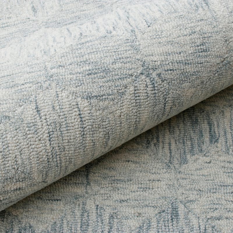 Sevita Silver Geometric Wool Area Rug