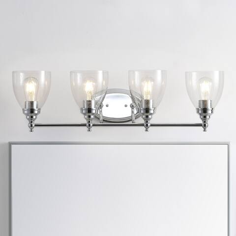 Marais 30" 4-Light Metal/Glass LED Wall Sconce, Chrome by JONATHAN Y