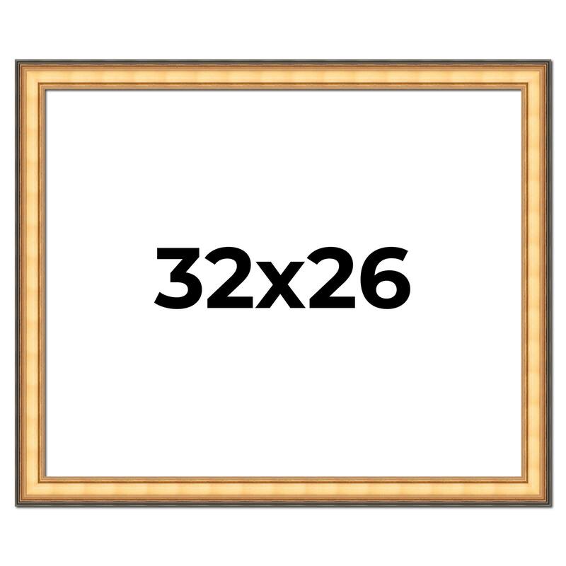 32x26 Frame Gold Plein Aire Solid Wood Picture Frame Width 2 Inches |