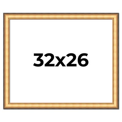 32x26 Frame Gold Plein Aire Solid Wood Picture Frame Width 2 Inches |