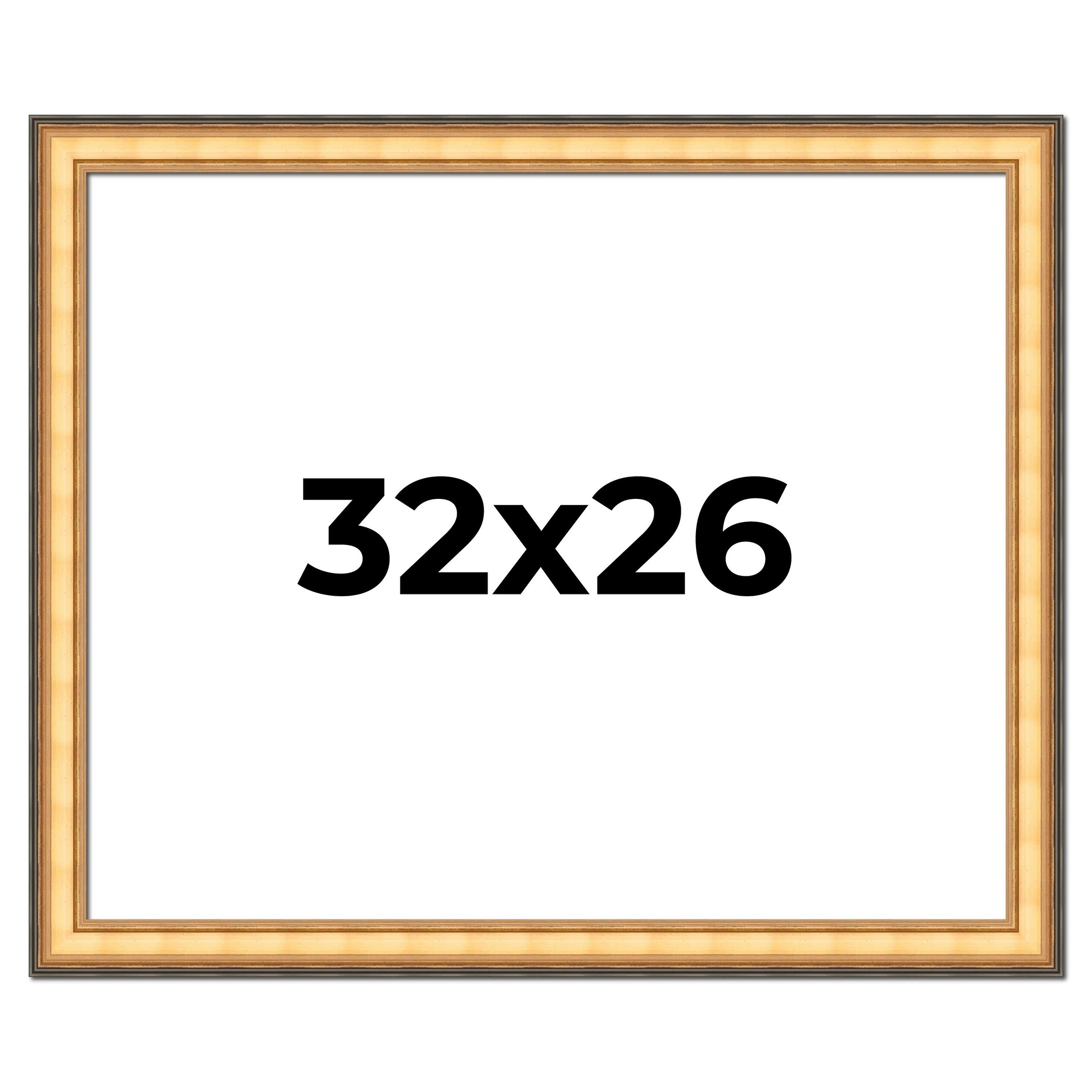 32x26 Frame Gold Plein Aire Solid Wood Picture Frame Width 2 Inches |