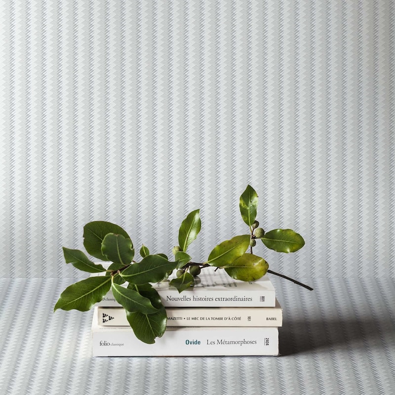 Chevron Basket Weave Timeless Quilted Feel Jute Design Wallpaper - Silver
