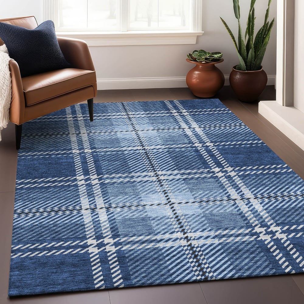Premium Washable Super Soft Plaid Mayfield Rug