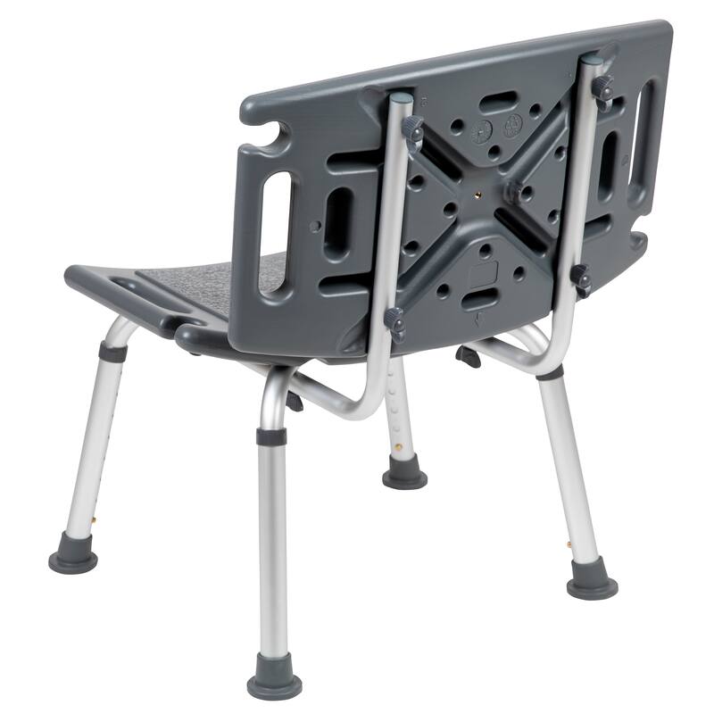 Tool-Free 300 Lb. Capacity, Adjustable Teal Bath & Shower Chair with Large Back