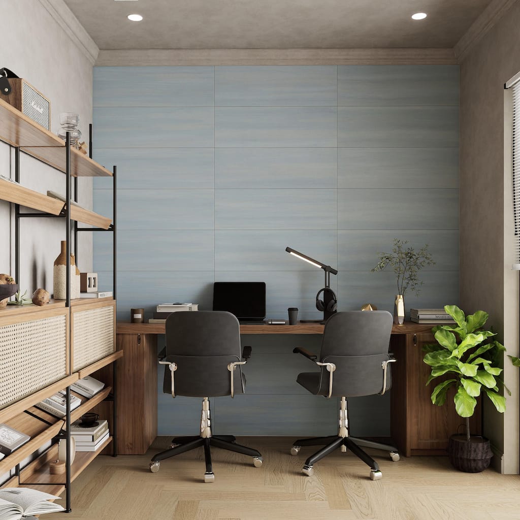 Merola Tile Biomim Blue 11-3/4" x 35-3/8" Ceramic Wall Tile