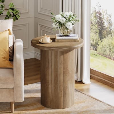 Farmhouse Round Side Table for Living Room