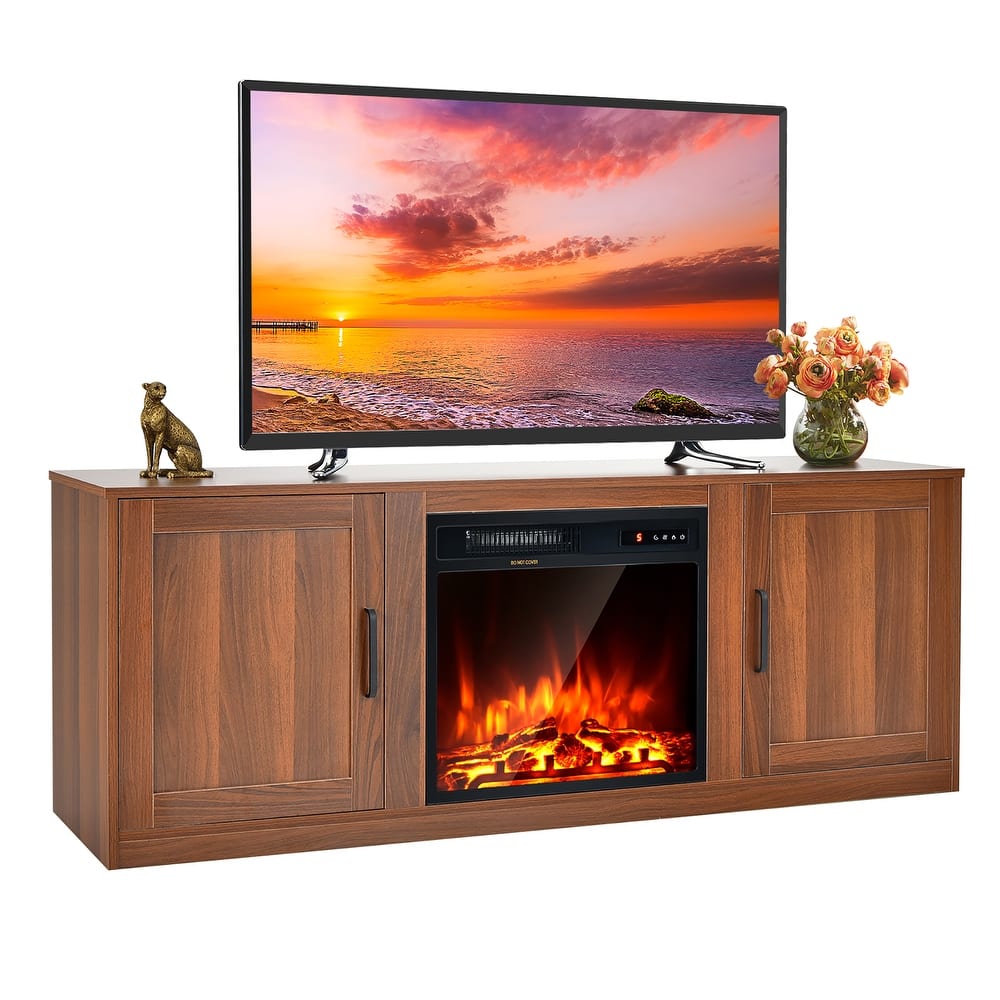 Costway 58'' Fireplace TV Stand Entertainment Console W/ 18'' Electric