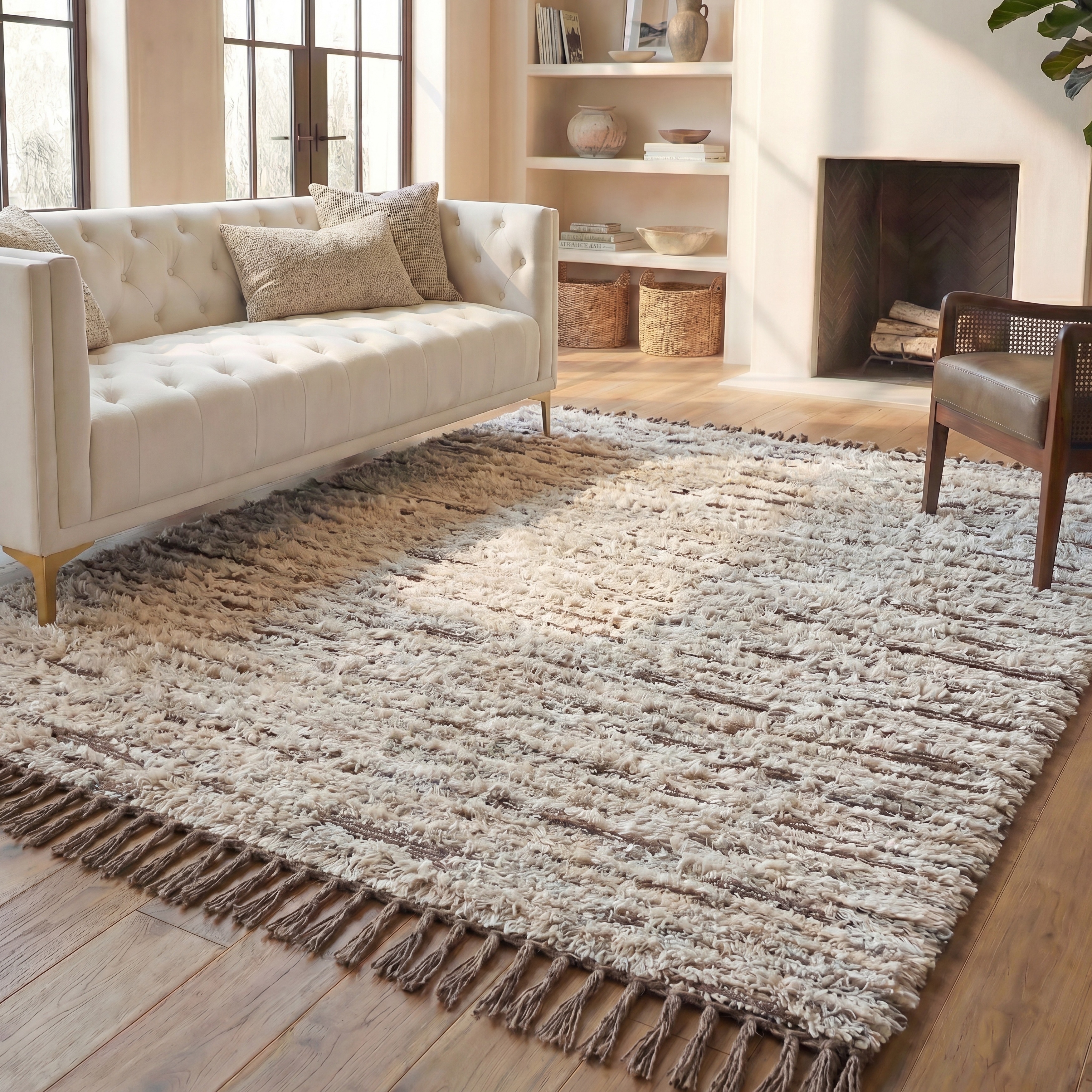 SAFAVIEH Handmade Casablanca Irek Shag Wool Rug