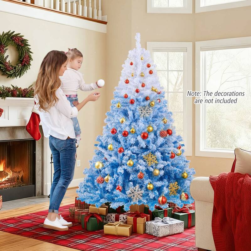 Costway 5/6/7/8 FT Artificial Christmas Tree with 180/250/350/470 Warm - See Details
