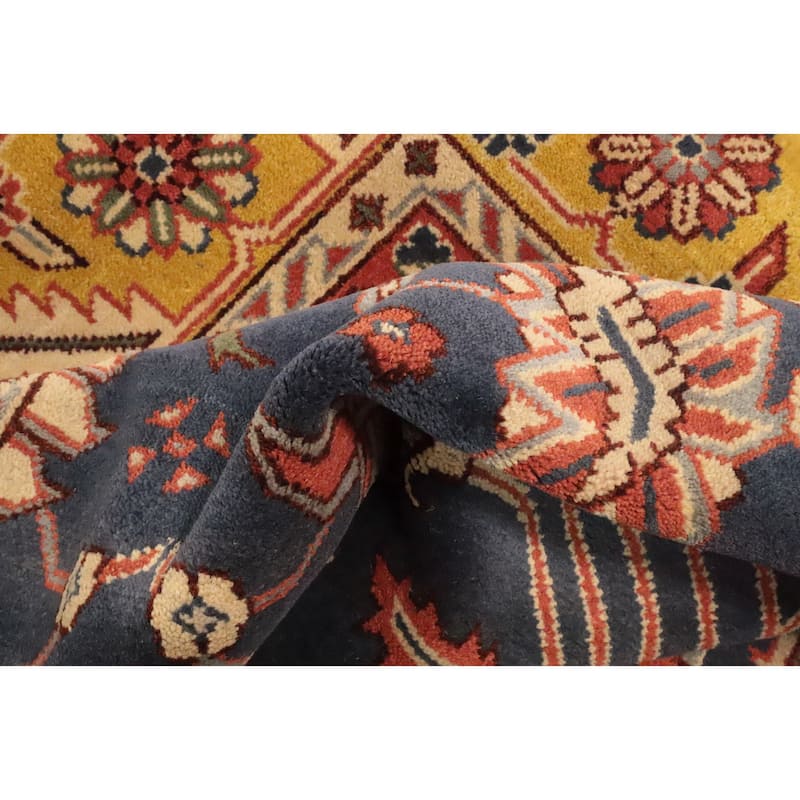 Hand Knotted Oriental 100% Wool Carpet Transitional All-Over Navy Blue & Blues Oushak Area Rug - 14' 11'' X 12' 0''