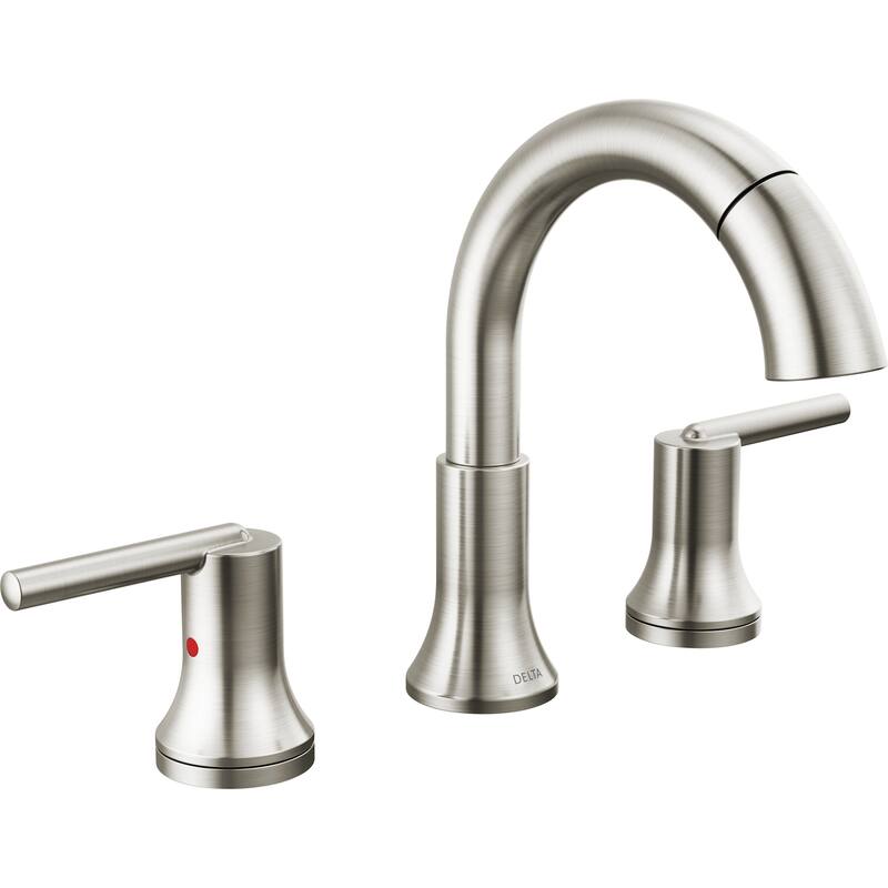 Delta 3559-PD-DST Trinsic 1.2 GPM Widespread Bathroom Faucet with Pull - Stainless