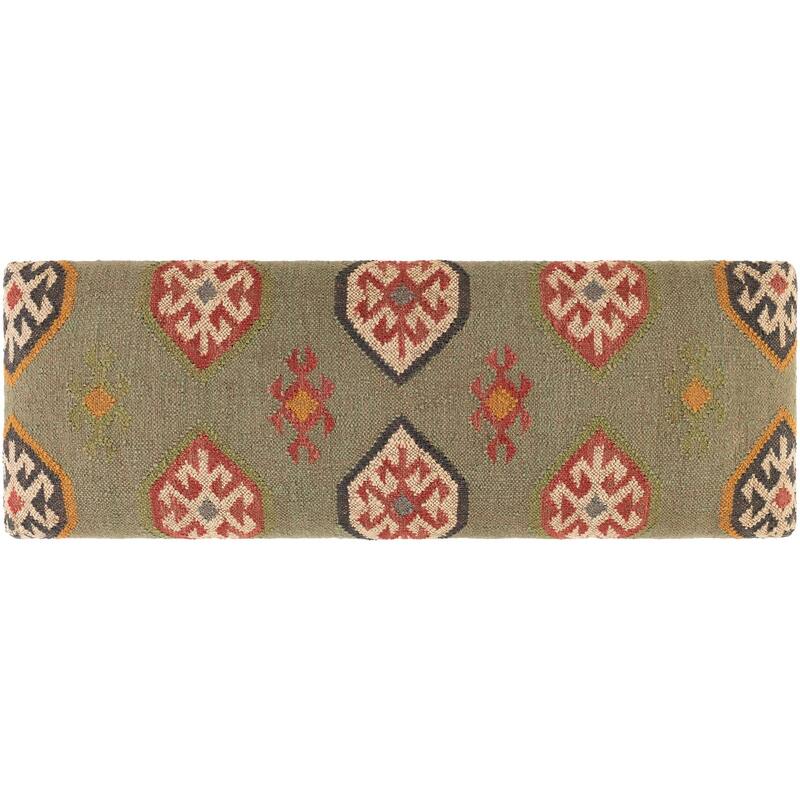 Livabliss Anupama Southwestern Upholstered Jute Bench