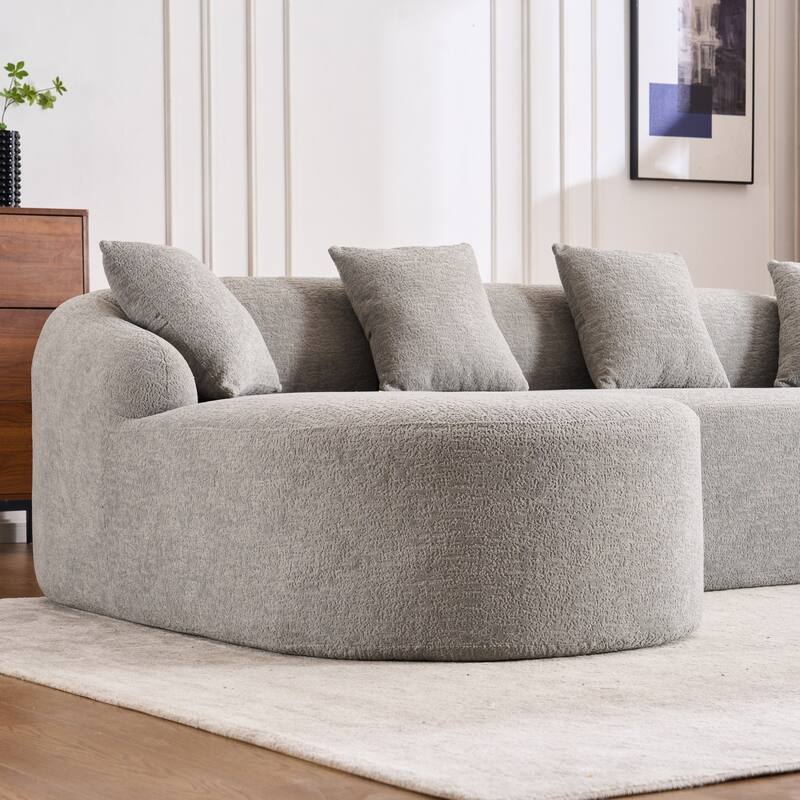 Full Compression Sponge L-Shape Sectional Sofa with Curved Chaise