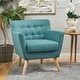 preview thumbnail 13 of 15, Meena Button-tufted Fabric Club Chair by Christopher Knight Home Teal