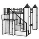 preview thumbnail 9 of 22, Metal Twin over Twin Castle-shaped Bunk Bed with Wardrobe and Multiple Storage