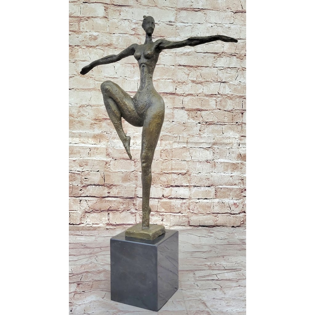 Original Signed Real Bronze Female Fertility Goddess Statue Sculpture Abstract