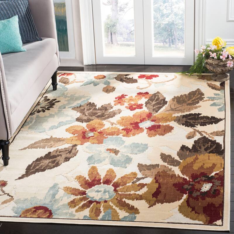 SAFAVIEH Paradise Leontine Modern Viscose Rug - 4' x 5'7" - Cream/Multi