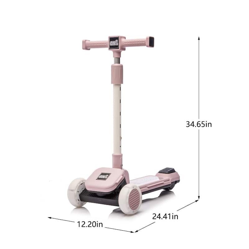 Anmytek Kids Ride On 3-Wheel Scooter W/Buildable blocks, PU flashing wheels and Folding Kick Scooter