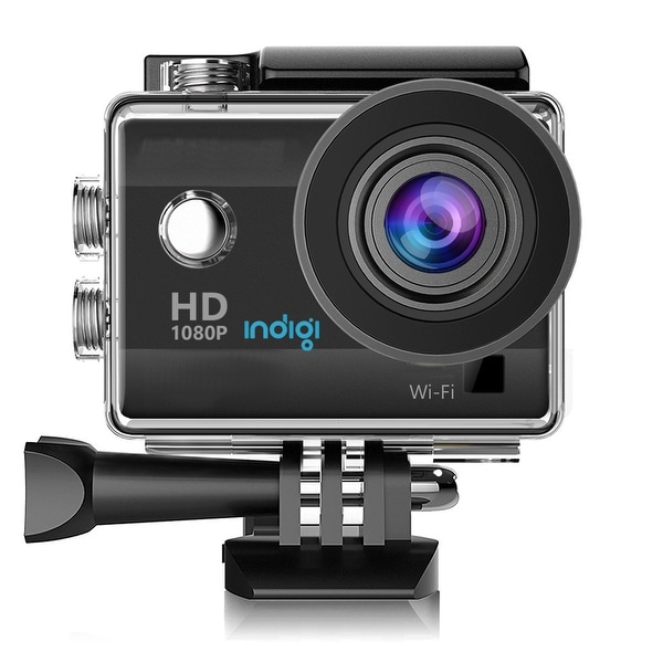 Indigi NEW Waterproof Action Sports CAM - Video Mode(4K/1080p/720p) & Photo(12MP) - Wide Angle - All Mounts Included - 1.5" LCD