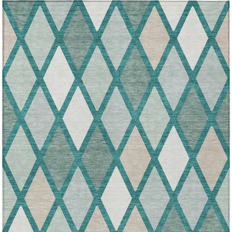 HomeRoots Geometric Transitional Rectangle Outdoor Rug