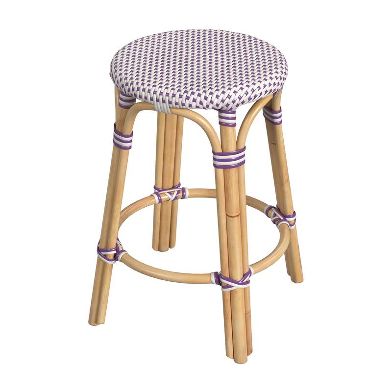 Tobias 24" Rattan Round Counter Stool