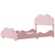preview thumbnail 5 of 7, Light Pink Velvet Upholstered Platform Bed with Cloud Shape