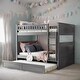 preview thumbnail 1 of 16, Multi-Functional Design Full Over Full Bunk Bed w/Twin Trundle - Sturdy Pine, Safe Design, Perfect for Kids' Rooms Gray
