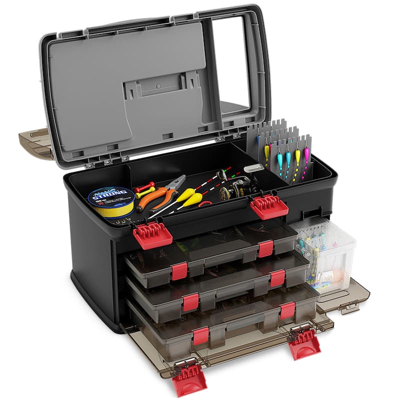 Gymax 5 Layers Fishing Tackle Box w/ Dividers & Top Storage 3