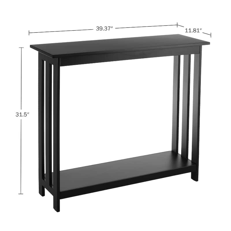 Lavish Home 2-Tier Console Table - 39x11.8in Narrow Entryway Table