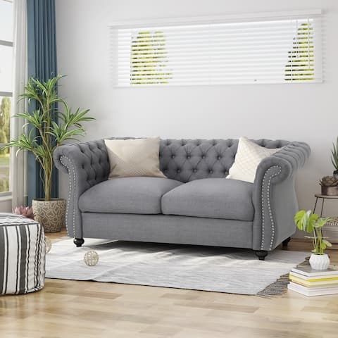 Somerville Chesterfield Polyester Loveseat by Christopher Knight Home